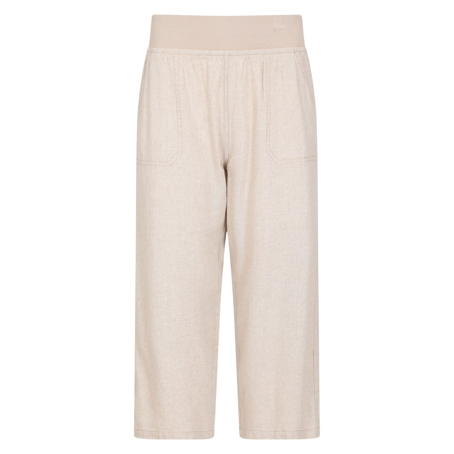 Beige - Front - Mountain Warehouse Womens-Ladies Skye Linen Blend Capri