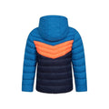 Navy - Back - Mountain Warehouse Childrens-Kids Seasons Colour Block Padded Jacket