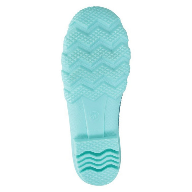 Light Teal - Side - Mountain Warehouse Childrens-Kids Plain Wellington Boots