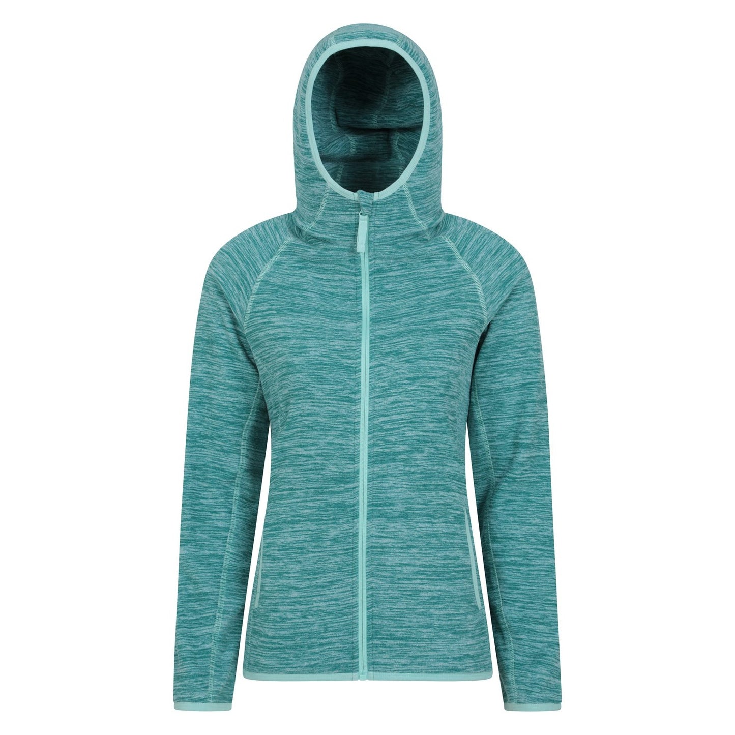 Teal - Front - Mountain Warehouse Womens-Ladies Lleyn II Melange Full Zip Hoodie