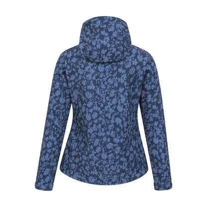Dark Blue - Back - Mountain Warehouse Womens-Ladies Exodus Printed Water Resistant Soft Shell Jacket