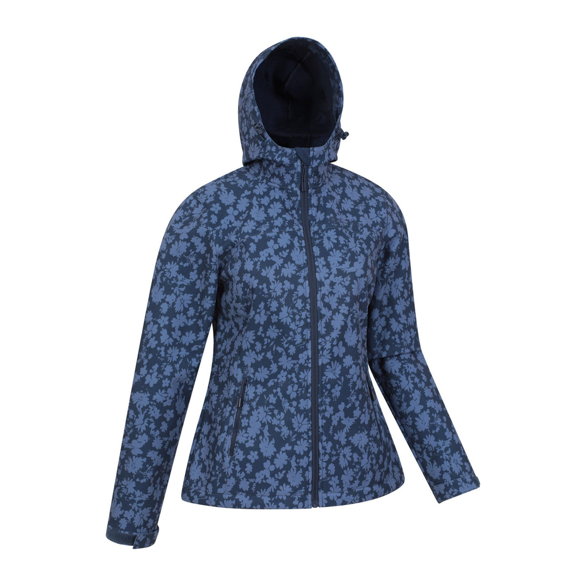 Dark Blue - Lifestyle - Mountain Warehouse Womens-Ladies Exodus Printed Water Resistant Soft Shell Jacket