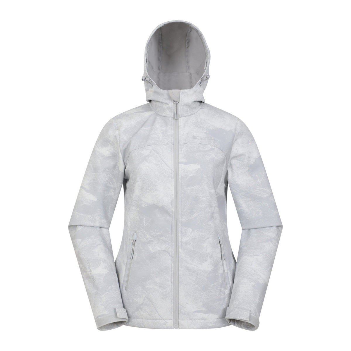 Grey - Back - Mountain Warehouse Womens-Ladies Exodus Printed Water Resistant Soft Shell Jacket