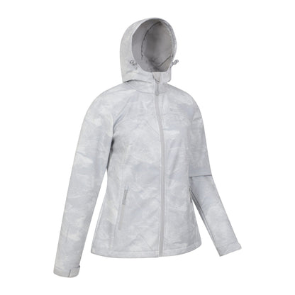 Grey - Lifestyle - Mountain Warehouse Womens-Ladies Exodus Printed Water Resistant Soft Shell Jacket