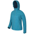 Teal - Side - Mountain Warehouse Womens-Ladies Exodus Printed Water Resistant Soft Shell Jacket