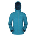 Teal - Front - Mountain Warehouse Womens-Ladies Exodus Printed Water Resistant Soft Shell Jacket