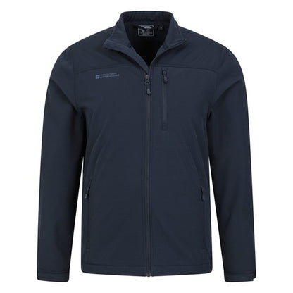 Dark Blue - Pack Shot - Mountain Warehouse Mens Grasmere Soft Shell Jacket