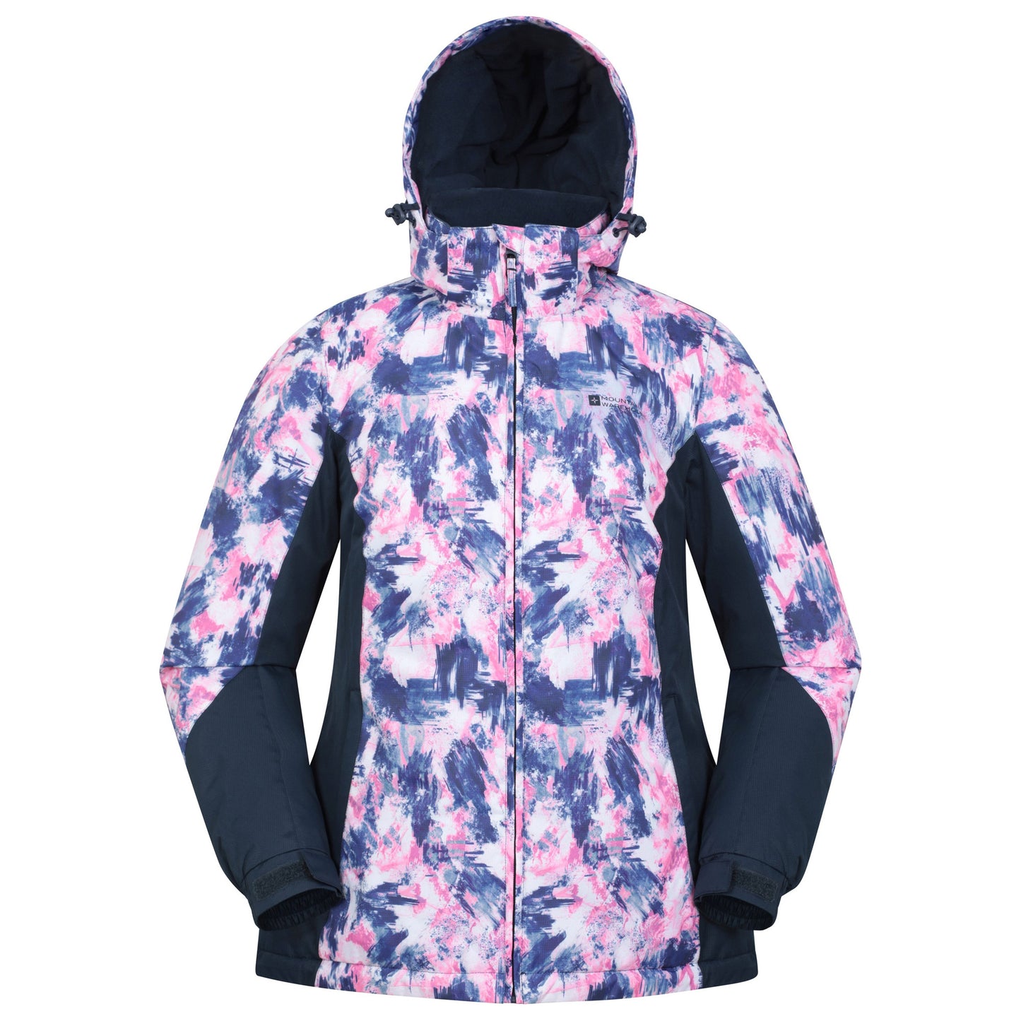 Navy - Front - Mountain Warehouse Womens-Ladies Dawn II Printed Ski Jacket