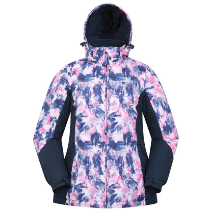 Navy - Front - Mountain Warehouse Womens-Ladies Dawn II Printed Ski Jacket