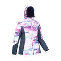 Pink - Side - Mountain Warehouse Womens-Ladies Dawn II Printed Ski Jacket