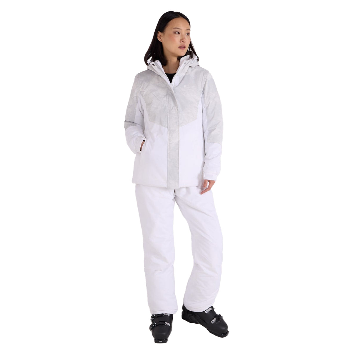 Light Grey - Lifestyle - Mountain Warehouse Womens-Ladies Dawn II Printed Ski Jacket