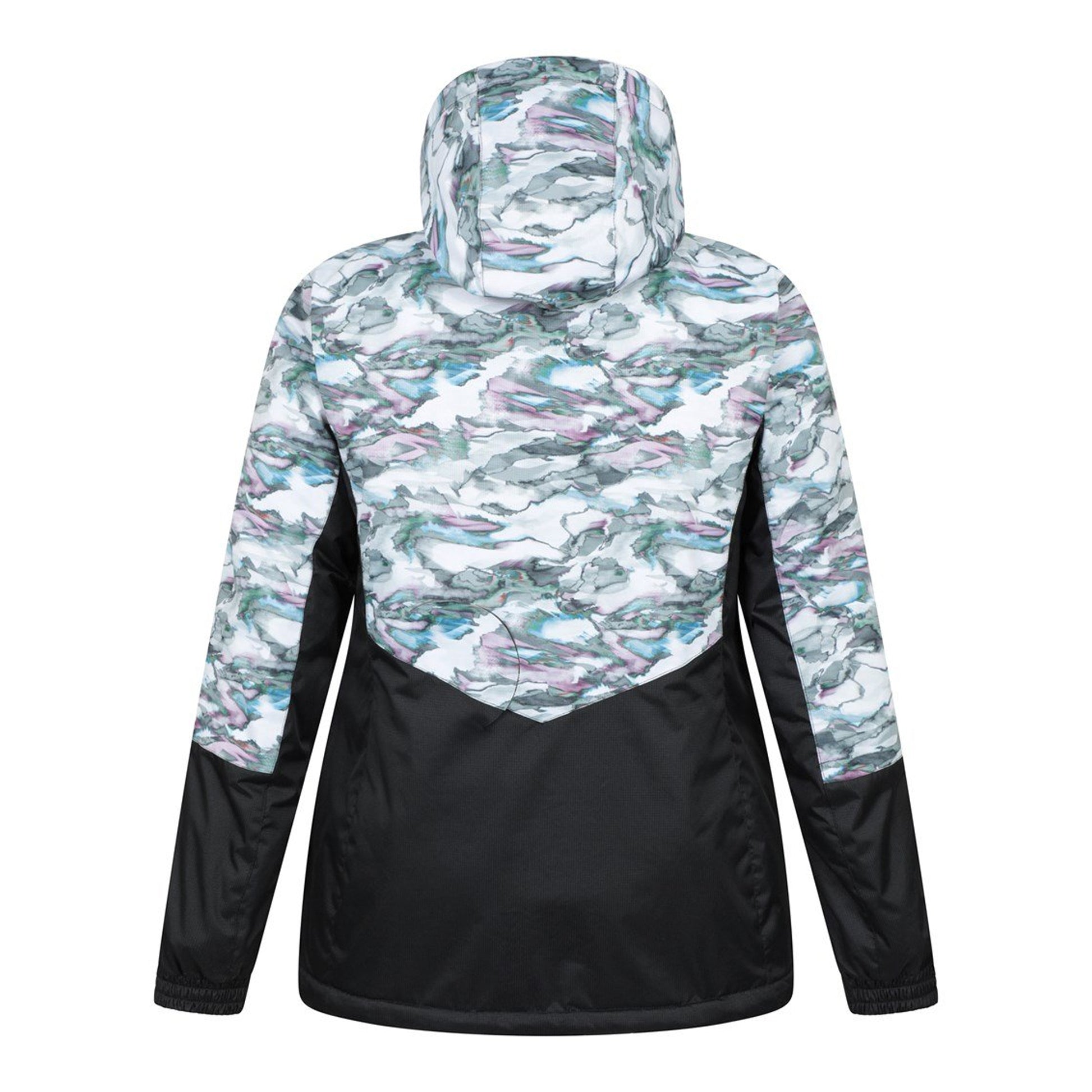 Grey - Side - Mountain Warehouse Womens-Ladies Dawn II Printed Ski Jacket