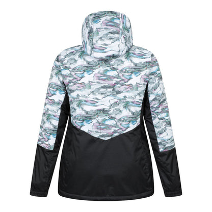 Grey - Side - Mountain Warehouse Womens-Ladies Dawn II Printed Ski Jacket