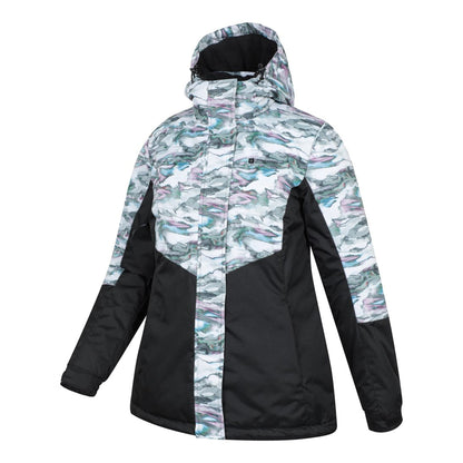 Grey - Lifestyle - Mountain Warehouse Womens-Ladies Dawn II Printed Ski Jacket