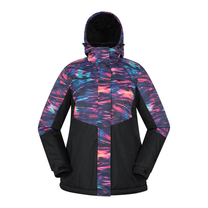 Dark Purple - Front - Mountain Warehouse Womens-Ladies Dawn II Printed Ski Jacket
