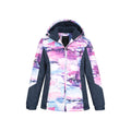 Pink - Pack Shot - Mountain Warehouse Womens-Ladies Dawn II Printed Ski Jacket