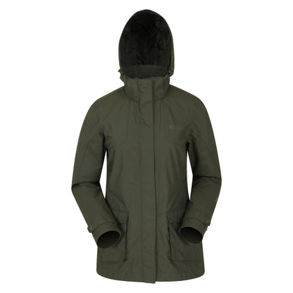 Khaki Green - Front - Mountain Warehouse Womens-Ladies Shetland Waterproof Long Parka