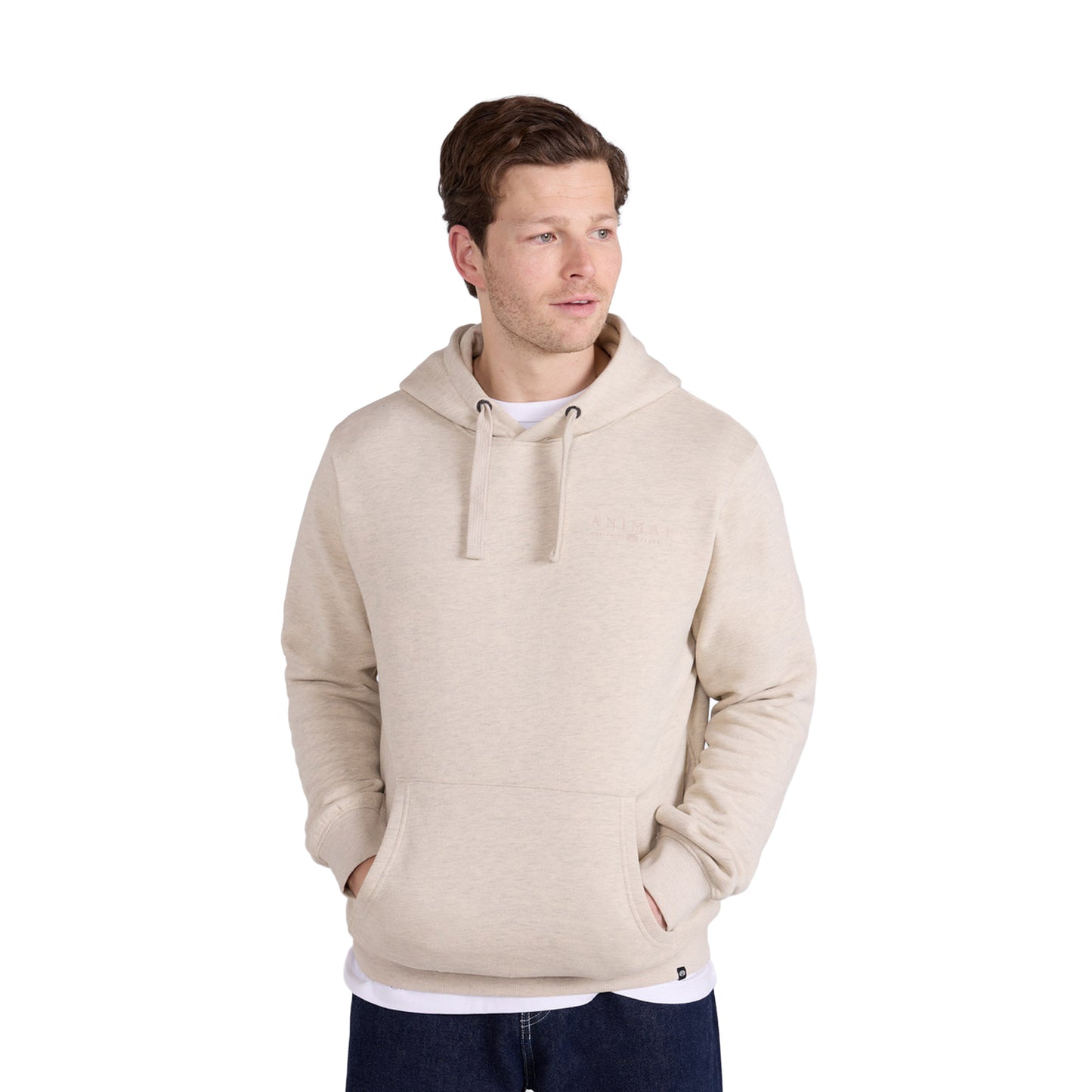 Light Beige - Front - Mountain Warehouse Mens River Organic Hoodie