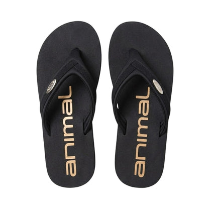 Black - Back - Animal Womens-Ladies Swish Recycled Flip Flops