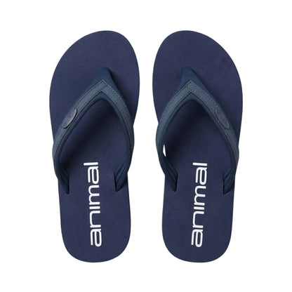 Navy - Back - Animal Womens-Ladies Swish Recycled Flip Flops