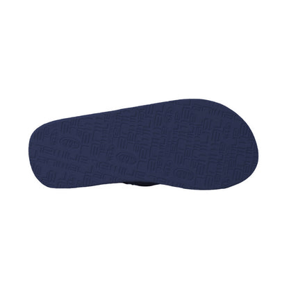 Navy - Side - Animal Womens-Ladies Swish Recycled Flip Flops