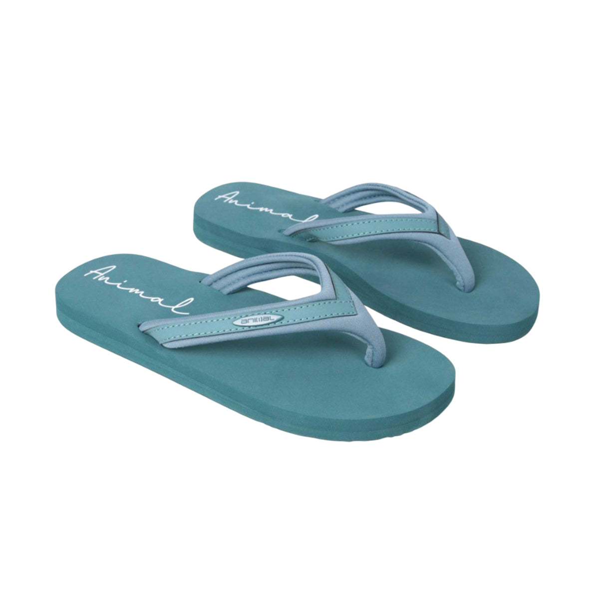 Pale Green - Front - Animal Womens-Ladies Swish Recycled Flip Flops