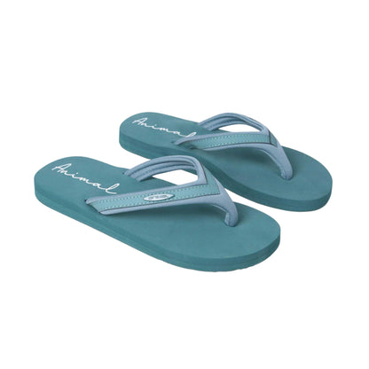 Pale Green - Front - Animal Womens-Ladies Swish Recycled Flip Flops
