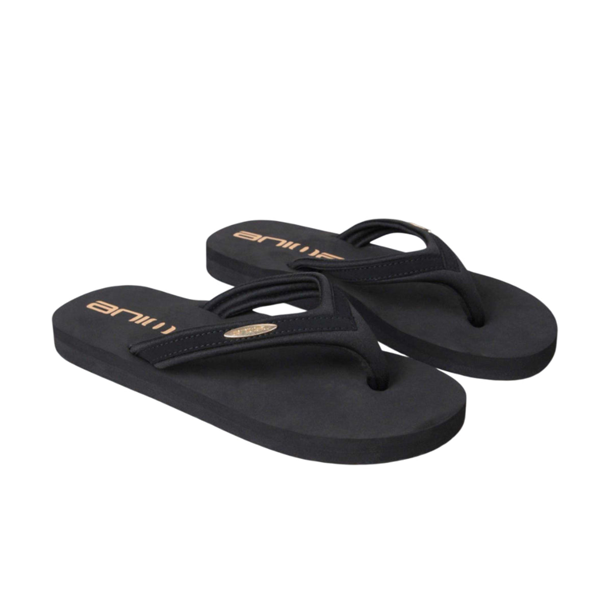 Black - Front - Animal Womens-Ladies Swish Recycled Flip Flops
