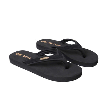 Black - Front - Animal Womens-Ladies Swish Recycled Flip Flops