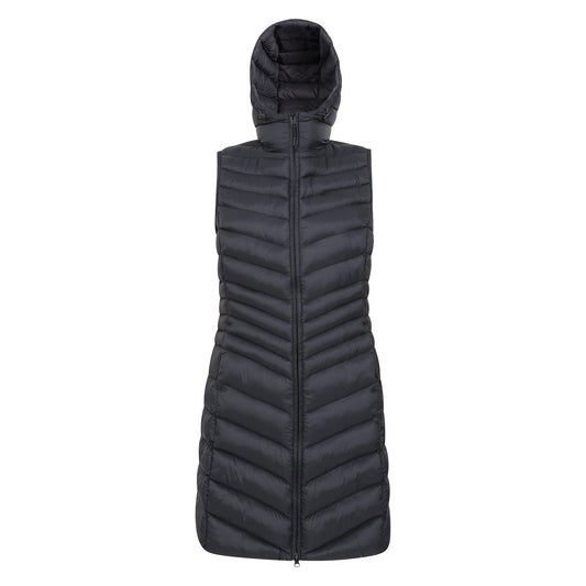 Black - Front - Mountain Warehouse Womens-Ladies Florence Padded Long Gilet