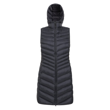 Black - Front - Mountain Warehouse Womens-Ladies Florence Padded Long Gilet