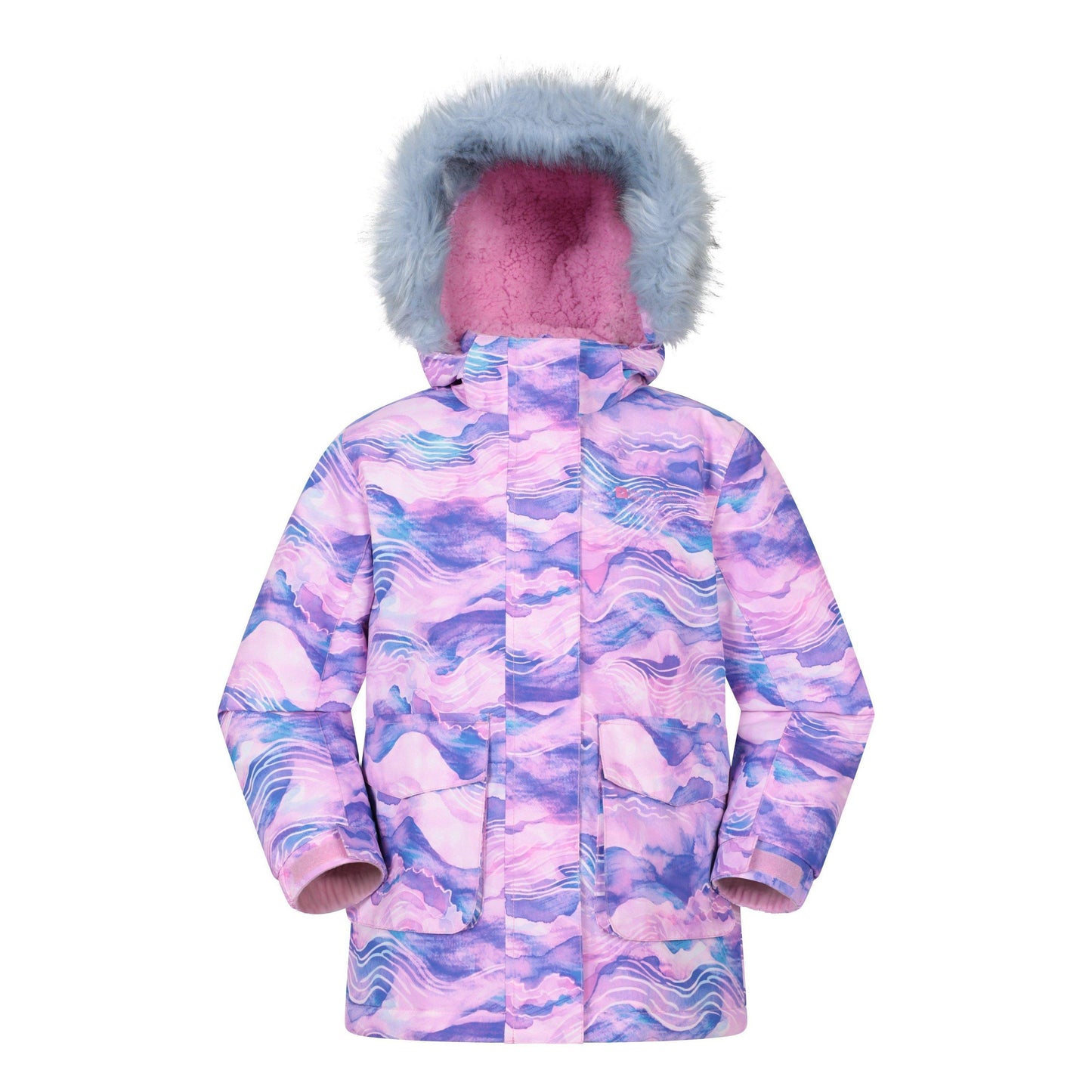 Purple - Front - Mountain Warehouse Childrens-Kids Ranger Camouflage Water Resistant Jacket