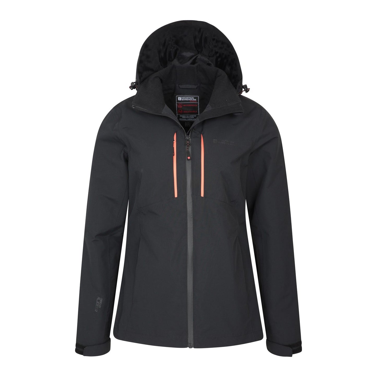 Black - Pack Shot - Mountain Warehouse Womens-Ladies Extreme Rainforest Waterproof Jacket