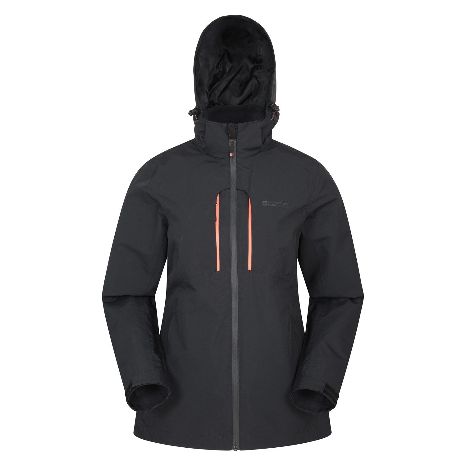 Black - Front - Mountain Warehouse Womens-Ladies Extreme Rainforest Waterproof Jacket