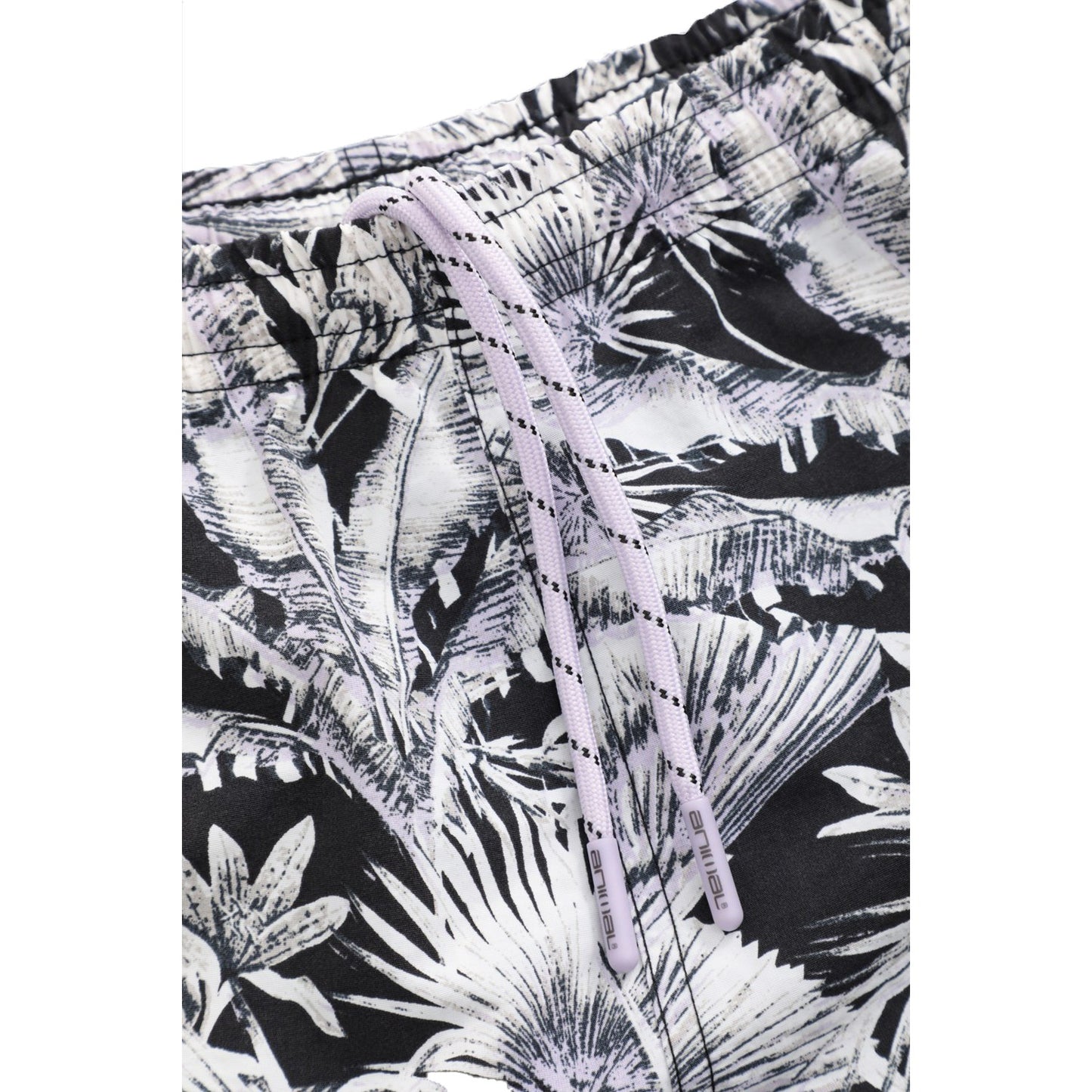 Monochrome - Side - Animal Womens-Ladies Reeva Leaves Recycled Swim Shorts