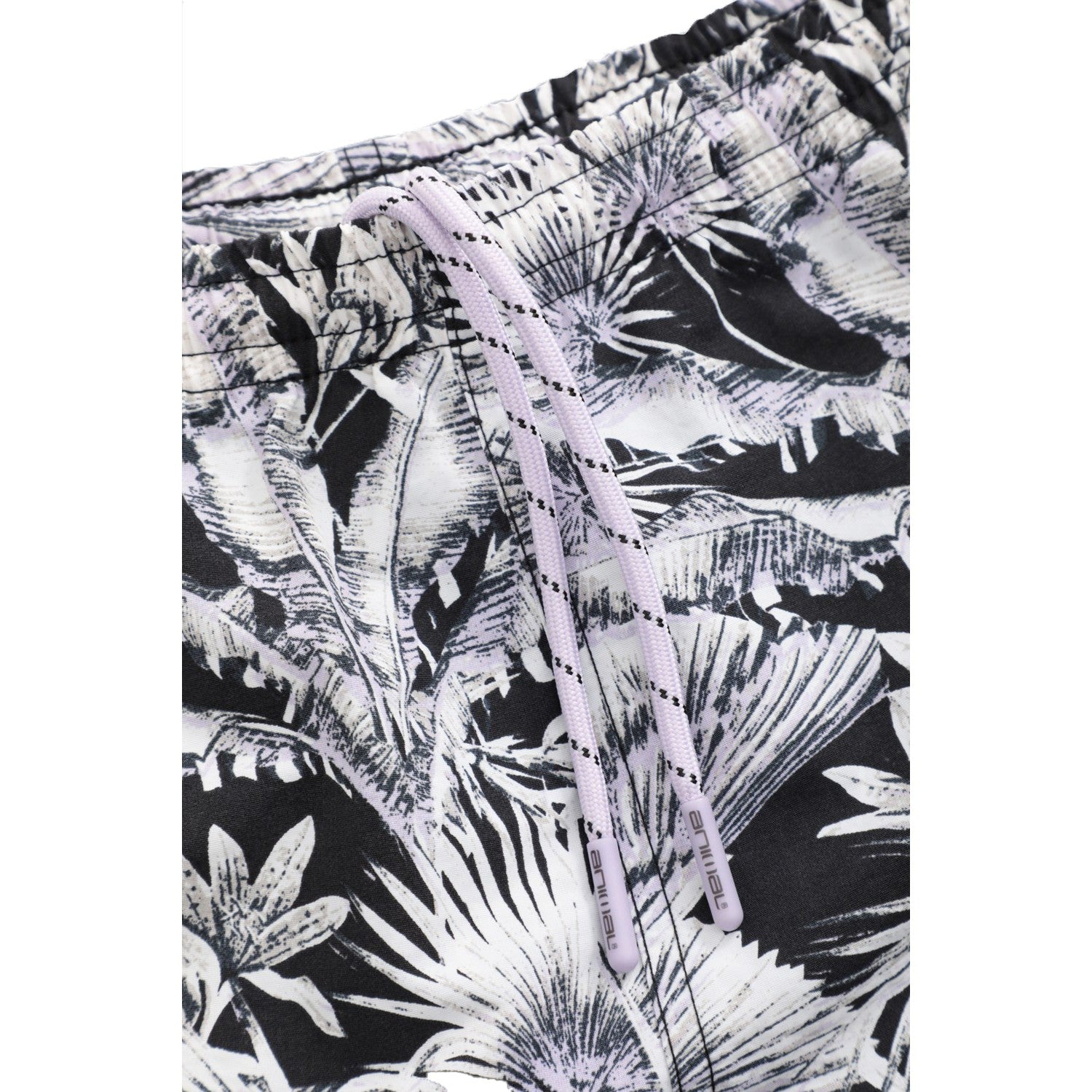 Monochrome - Side - Animal Womens-Ladies Reeva Leaves Recycled Swim Shorts
