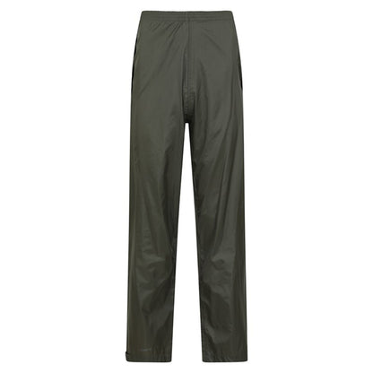Khaki Green - Front - Mountain Warehouse Mens Pakka Waterproof Over Trousers