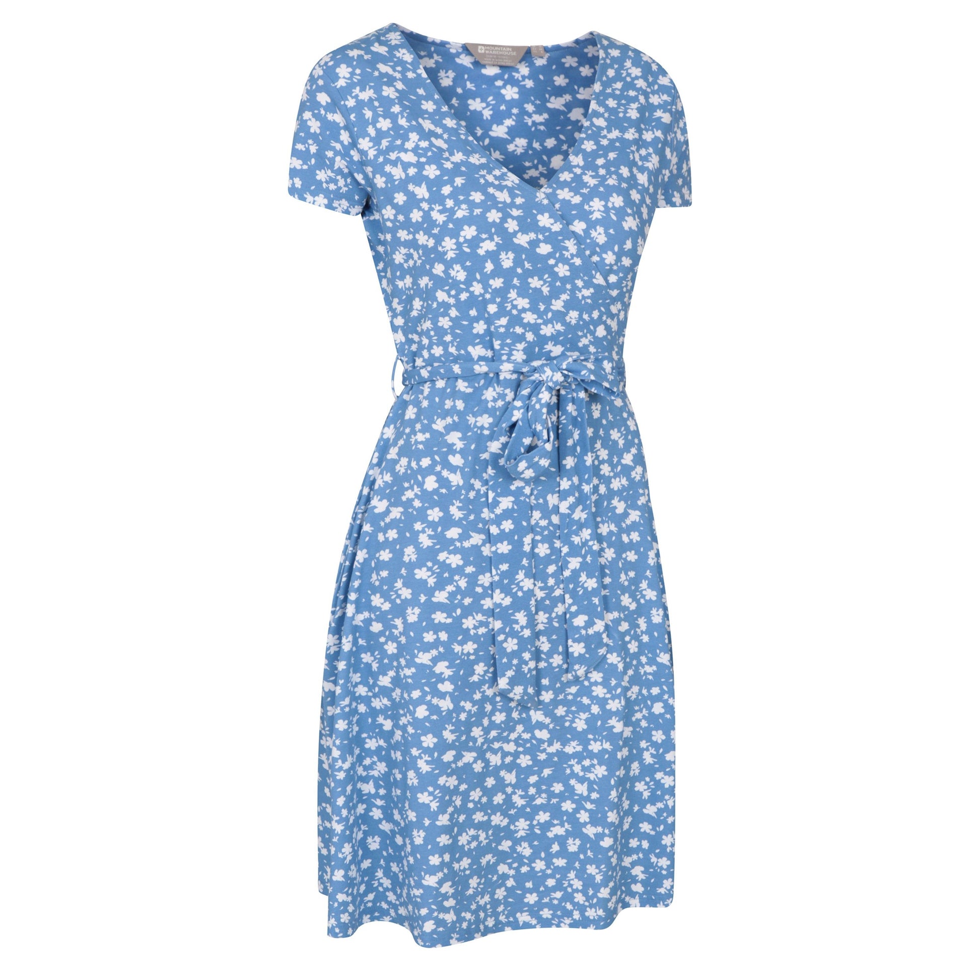 Blue - Side - Mountain Warehouse Womens-Ladies Santorini Patterned Jersey UV Protection Dress