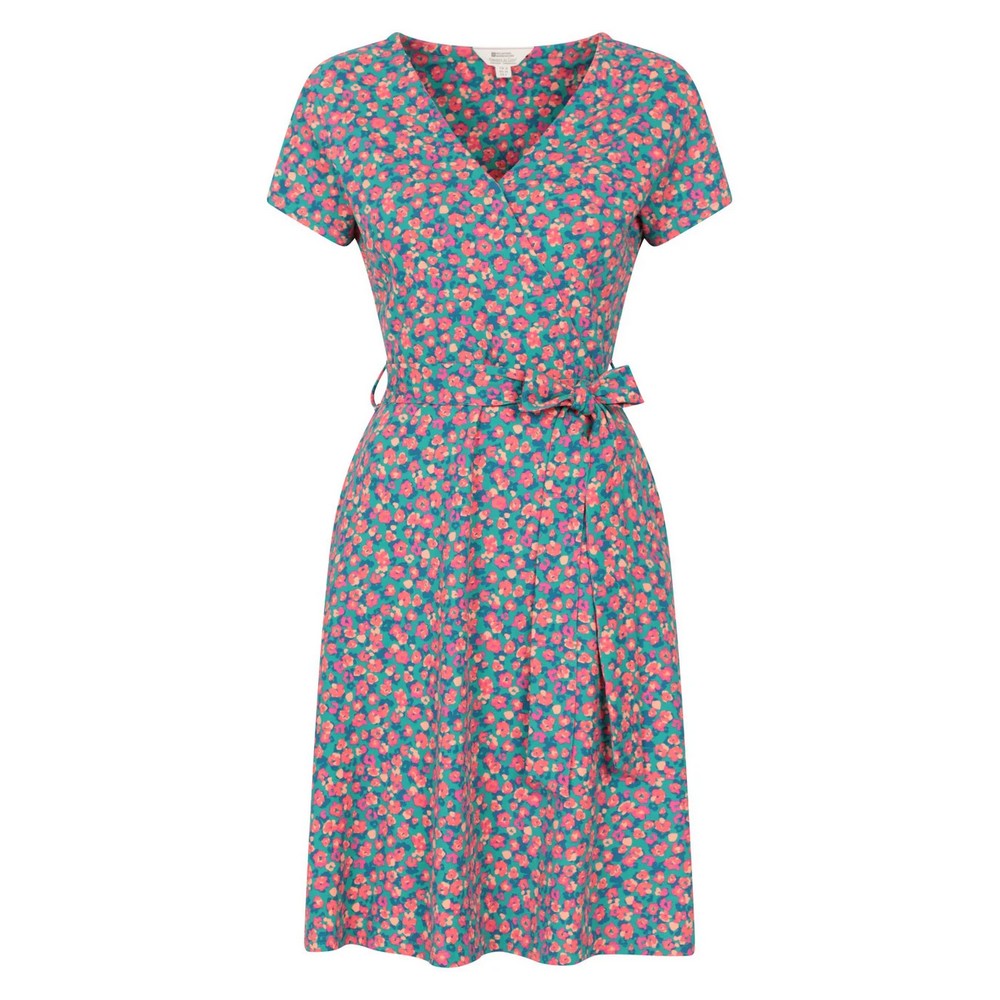 Coral - Front - Mountain Warehouse Womens-Ladies Santorini Patterned Jersey UV Protection Dress