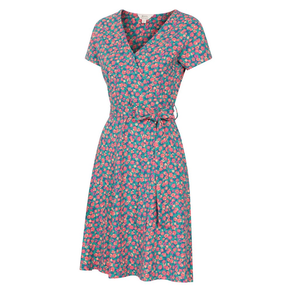 Coral - Side - Mountain Warehouse Womens-Ladies Santorini Patterned Jersey UV Protection Dress