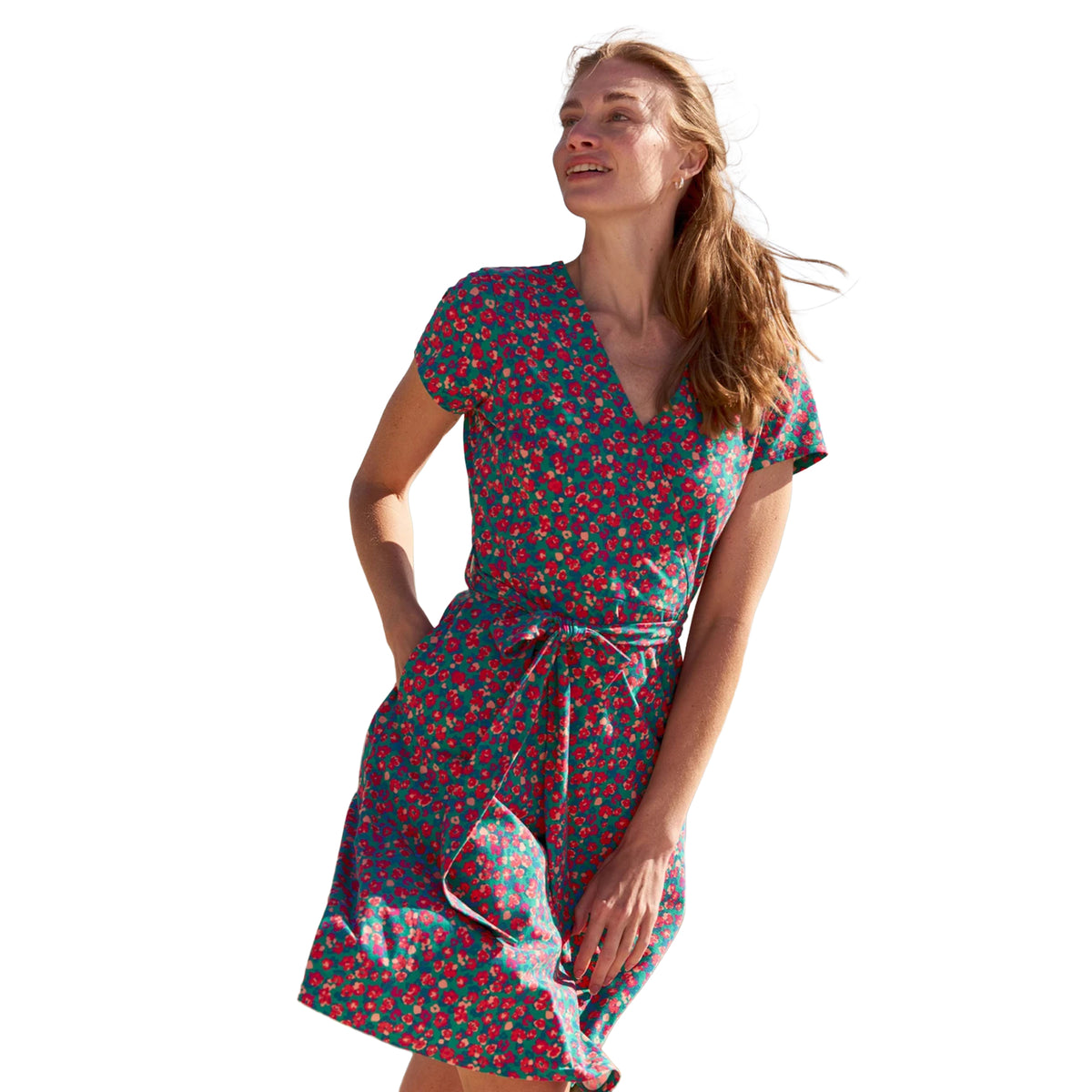 Coral - Lifestyle - Mountain Warehouse Womens-Ladies Santorini Patterned Jersey UV Protection Dress