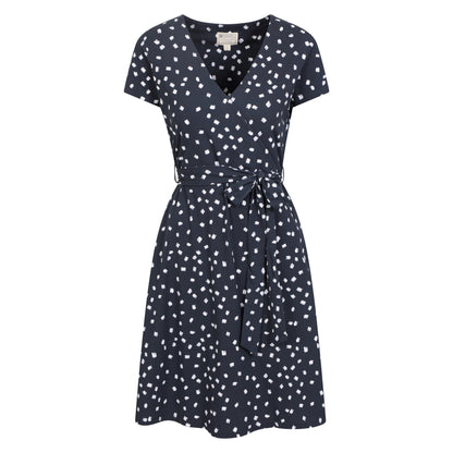 Navy - Front - Mountain Warehouse Womens-Ladies Santorini Patterned Jersey UV Protection Dress