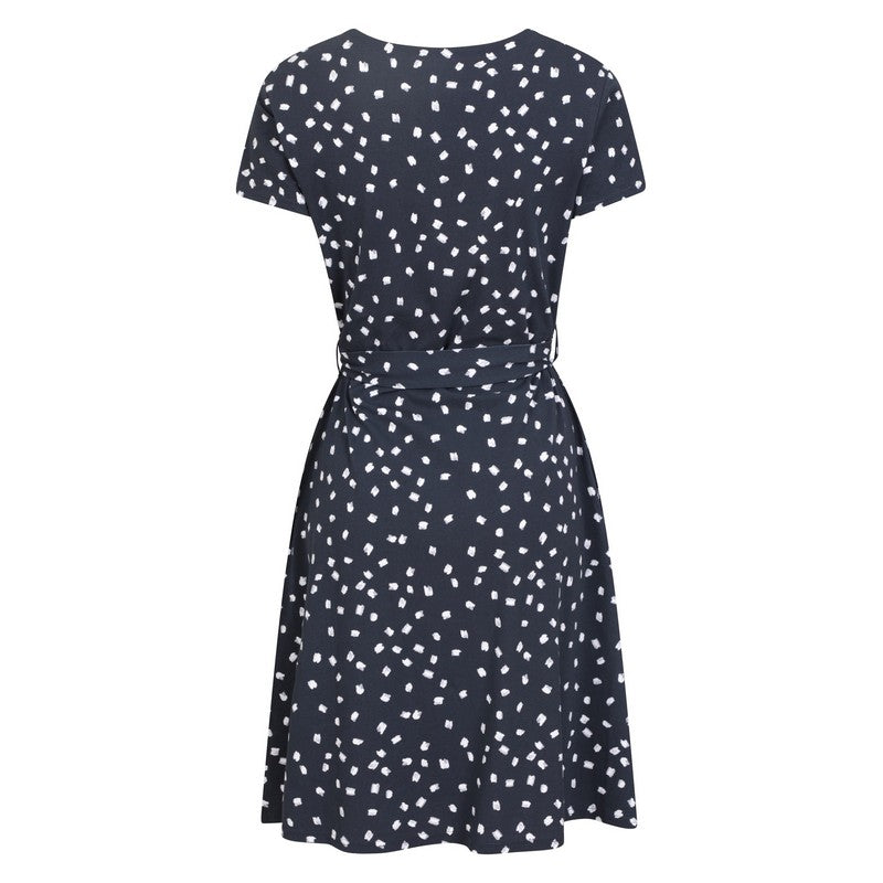 Navy - Back - Mountain Warehouse Womens-Ladies Santorini Patterned Jersey UV Protection Dress