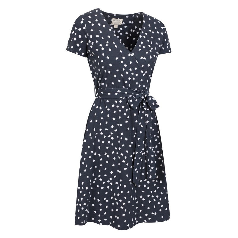 Navy - Lifestyle - Mountain Warehouse Womens-Ladies Santorini Patterned Jersey UV Protection Dress