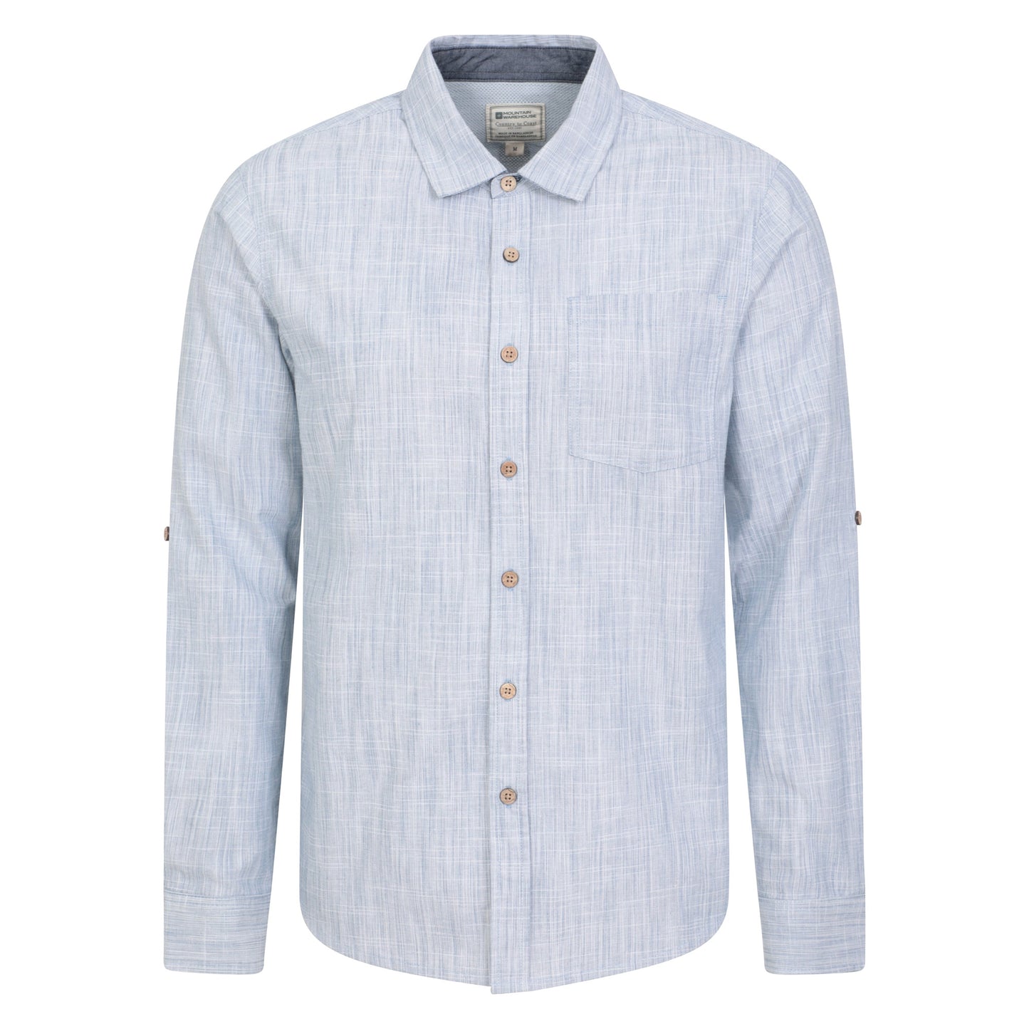 Denim - Front - Mountain Warehouse Mens Coconut Textured Long-Sleeved Shirt