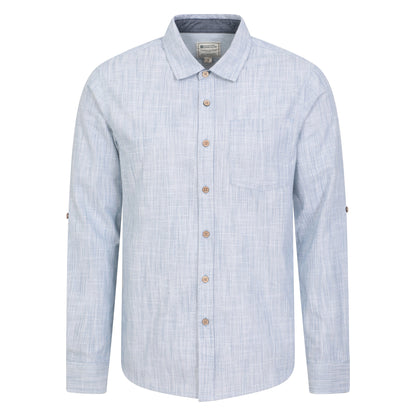 Denim - Front - Mountain Warehouse Mens Coconut Textured Long-Sleeved Shirt