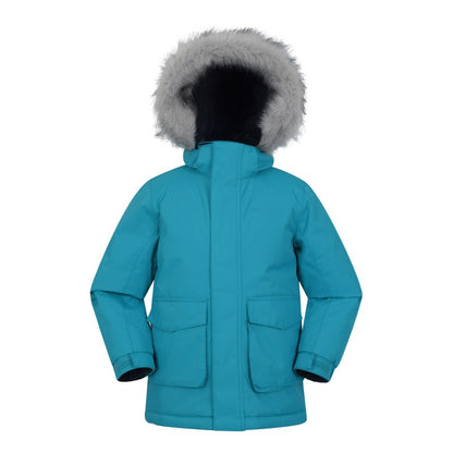 Petrol - Front - Mountain Warehouse Childrens-Kids Ranger Logo Water Resistant Jacket
