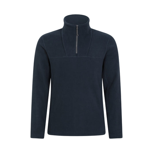 Blue - Front - Mountain Warehouse Mens Cedar Half Zip Fleece Top