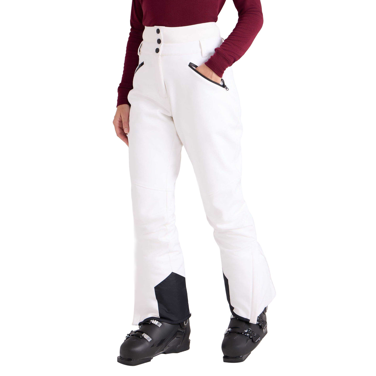 White - Pack Shot - Mountain Warehouse Womens-Ladies Avalanche RECCO High Waist Ski Trousers