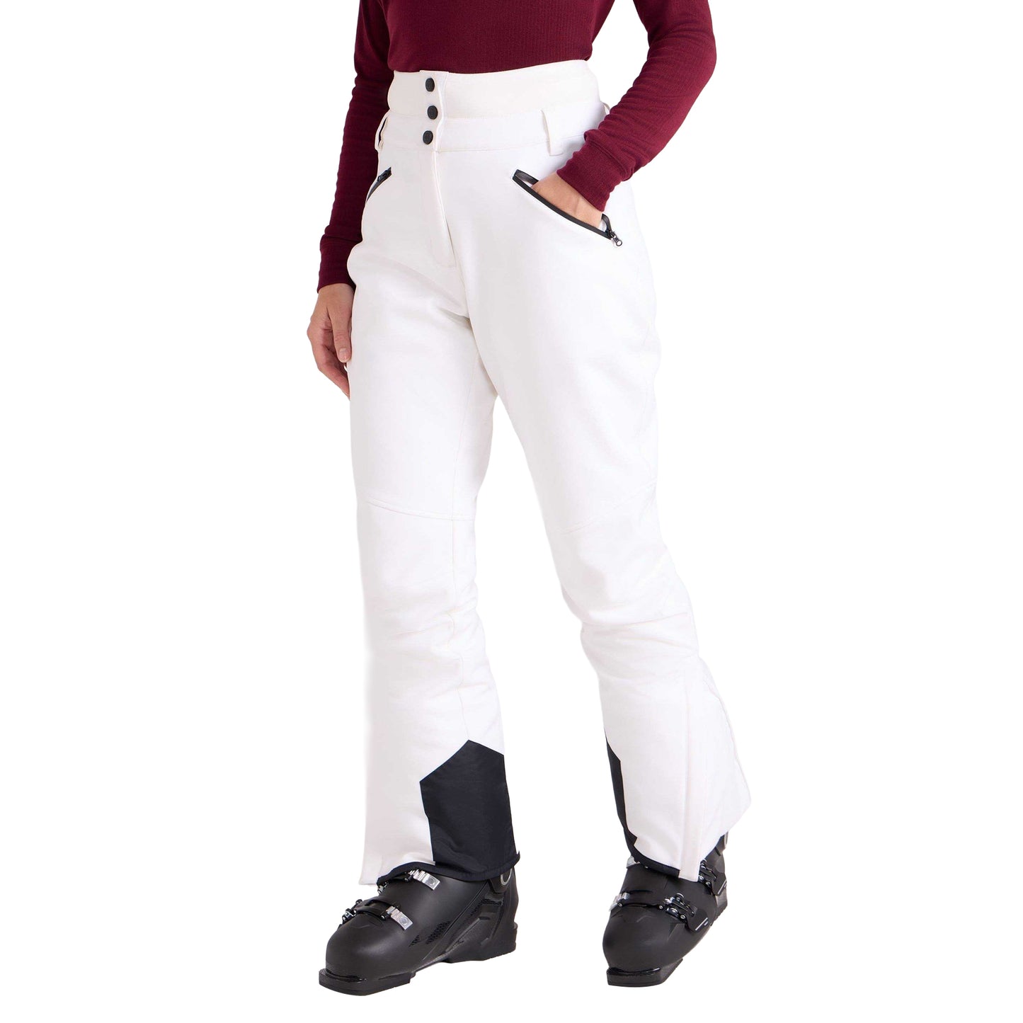 White - Pack Shot - Mountain Warehouse Womens-Ladies Avalanche RECCO High Waist Ski Trousers